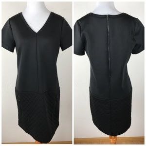 Ann Taylor Black Quilted Shift Dress